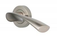 Door Handles Vision Designer Lyra Lever on Round Rose Satin Nickel 5203 16.91